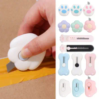 Mini Utility Knife Cute Box Cutter Retractable Letter Opener Portable Carton Opener Paper Cutting Utility Knife Office Supplies