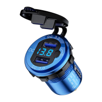 Quick Charge Socket Adapter Dual USB 12V-24V Lighter Socket QC 3.0 Aluminum Alloy Car Lighter Dual U