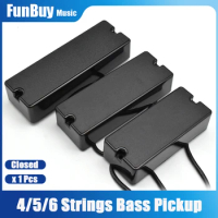 4/5/6-String Sealed Soapbar 2-Hole Bass Guitar Pickup 5 String Double Coil Humbucker Pickup Ceramic Magnet Black