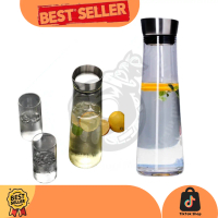 Botol Kulkas Pitcher Teko Kaca Tutup Stainless Steel 1500 ml Tempat Minum Kaca Kitchenware