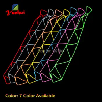 LED Neon Fluorescent Necktie, Hip Hop Glow Party Decoration, EL Wire Glowing Tie, Wholesale Product, 30 Pcs