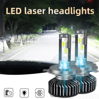 Bộ đèn pha xe máy H119005 H4 kèm quạt tản nhiệt, dành cho các mẫu H8 H9 H1 H7 9012 9006, đèn pha LED
