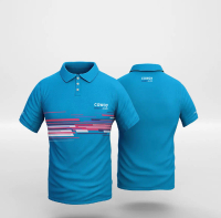 Stylish collar t-shirt short sleeve with futuristic line design Polo 210gsm or microfiber 160gsm