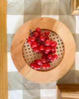 Webbing Round - tray round mix rotan