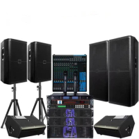 High-end performance professional complete set Single and Double 15 inch Speaker with mixer church sound system