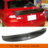 Real Carbon Fiber Rear Spoiler Trunk Boot Lip Wing For BMW E46 4Door Sedan M3 1999 - 2004 PU Grey Car Tuning Parts FRP Primer