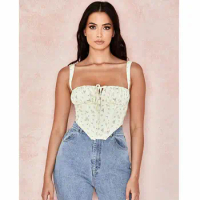 High Quality Corset Top Women 2023 New Summer Floral SBackless Crop Top House of Cb Bustie Celebrity Evening Club Party Top