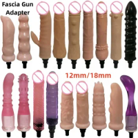 Fascia Massage Gun Head Adapter Sex Machine Accessories Vagina Anal Stimulate Dildos Vibrator Female Masturbator Adult Sex Toys