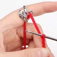 鉤針帶線指環織毛衣配件毛線導線器手指繞線導線頂針手工戒指