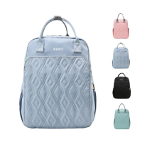 【Rosse Bags】新款大容量立體菱格手提後背媽媽包(現+預 黑色 / 粉色 / 藍色 / 綠