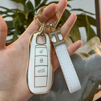 Cangkang Kunci Porsche, Penutup Kunci Cayenne Macan Panamera, Rantai Kunci Pengubahsuaian 718, Sarun