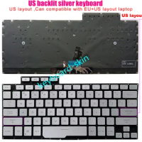 New silver US Backlit No-Palmrest Keyboard For ASUS ROG Zephyrus G14 Series GA401 GA401M GA401U GA401Q GA401I GA401QE laptop