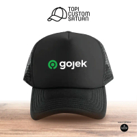 Topi custom sablon satuan untuk dewasa/ kurir gojek / gojek