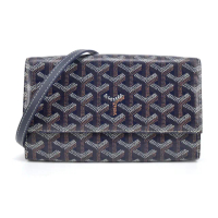 【GOYARD 高雅德】Varenne 經典LOGO防水帆布翻蓋WOC斜背包(海軍藍)