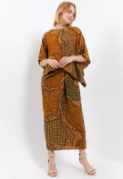 Batik Kedu Setelan Batik Wanita One Set Doby Motif Biji Kopi Brown / Baju Kondangan / Pesta / Baju K