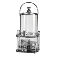Beverage Dispenser with Stand Water Kettle Set with Bracket Glass Drink Dispenser with Spigot for Fridge BBQ Party Drink