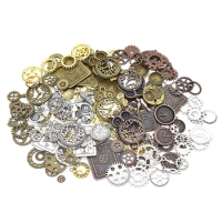Wholesale Mix Clock Face Watch Gear Charms Alloy Metal Steampunk Pendants For DIY Jewelry Making Craft Supplies