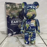 Bearbrick 400% Earth and Earth Surface Moon Mars Black Hole ABS Plastic Teddy Bear Doll BE@RBRICK 28cm Desktop Gift Doll