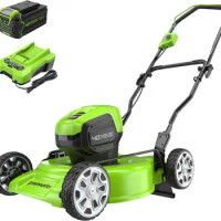 2024 USA Greenworks 40V 19" Brushless Lawn Mower, 4.0Ah Battery