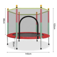New Trampoline for Children Exercise Trampoline with Protective Net Equipped Indoor Sports Entertainment Support 100 KG