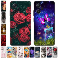 For Xiaomi Redmi Note 12 Pro 5G Case Flowers Silicone Pained TPU Coque for Redmi Note 12 Pro+ Plus 5G Soft Cover Note12 5G 12Pro