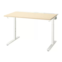 MITTZON 書桌/工作桌, 實木貼皮, 樺木/白色