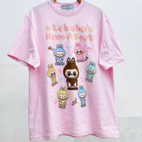 Qcumber - Labubu Have A Seat - Kaos Atasan Wanita Katun Oversize Motif Kartun