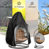 Hanging Chair Cover with Zipper Anti UV Sun Protector Outdoor Garden Swing Egg Chair Waterproof Rattan Seat Furniture Cover