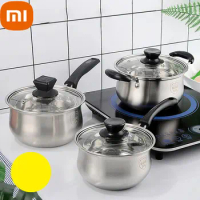 Xiaomi Stainless Steel Saucepan Non-stick Frying Pan With Glass Cover Cookware For Kitchen Cooking Pots Induction Cooker
