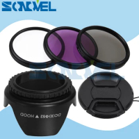 52mm UV CPL FLD Filter Kit+Front Lens Cap+Flower Lens Hood For Nikon D5600 D5500 D5300 D5200 D3400 D7500 D3200 And AF-S 18-55mm