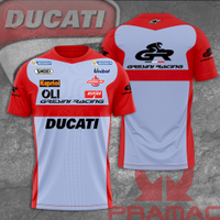 2023 newgresini Racing Ducati เสื้อเชิ้ตพิมพ์ลาย3D
