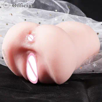 Fake Pussy¨ For Men Soft Silicone Masturbation Cup Pocket Pusyy Sexy Toys Male Masturbrator Artificial Vagina Dual Channel Sex