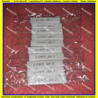 10Pcs RX27 Horizontal cement resistor 10W 5.6K ohm 10W5K6J 10W5.6K 5600 ohm Ceramic Resistance precision 5% Power resistance