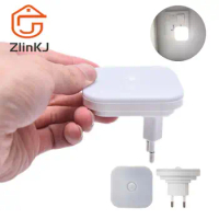 1PC Night Light With EU Plug Smart Motion Sensor LED Wall Plug Lamp Bedside Lamp Toilet For Hallway Pathway