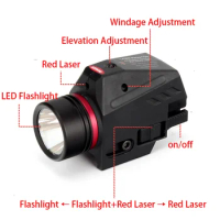 LED Weapon Gen Light Flashlight Red Dot Laser Sight Military Airsoft Pistol Gun Light for 20mm Rail Mini Pistol Gen