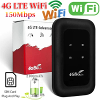 FM800 4G Lte WiFi Router Wireless 150Mbps Hotspot with SIM Card Slot Chip Portable Modem 3000mAh Mini Mobile Hotspot Plug &amp; Play