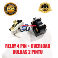 RELAY PTC 4 PIN + OVERLOAD KULKAS 2 PINTU / RELAY KULKAS 4 PIN