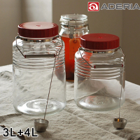 【好拾物】ADERIA 日本製釀梅 梅酒罐 密封罐 釀酒罐 復古紅蓋 梅酒瓶(3L+4L)