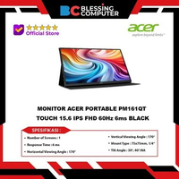 MONITOR ACER PORTABLE PM161QT TOUCH 15.6 IPS FHD 60Hz 6ms BLACK
