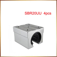 4 pcs SBR20UU SBR20 Linear Bearing 20mm Open Linear Bearing Slide block 20mm CNC parts linear slide