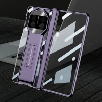 Luxury Plating Magnetic Hinge Case For Huawei Mate X3 Front Glass Film Shockproof Stand Transparent Cover For Huawei Mate X5