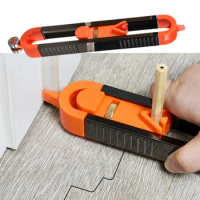 Woodworking Gauge Set Profile Scribing Ruler Contour with Lock Adjustable Irregularity Radian Precise Measurement Marking Tool