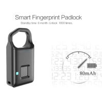 2022 NEW Standby Electronic Padlock Fingerprint Lock Smart Lock Home Luggage Dormitory Locker Warehouse Door Lock Waterproof