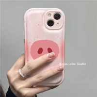 粉紅小豬鼻子支架手機殼