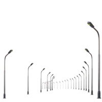 10pcs/Set Model Railway Train Street Lamp Post Lights 1/200 Scale Mini Size for Diorama Accessories