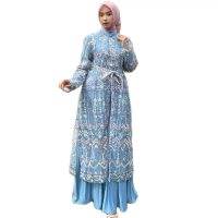 Gamis Brokat iner plisket tersedia 5 warna