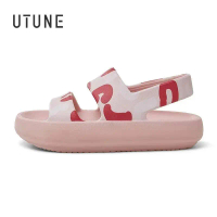 UTUNE Sandal Rata Corak Kamuflaj Untuk Wanita Musim Panas Tapak Tebal Lembut EVA Kasual Pantai Selip