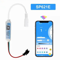 Bộ điều khiển Bluetooth RGB Mini, SP621E, cho đèn LED dải WS2811, WS2812 và WS2813, Điều khiển -24V