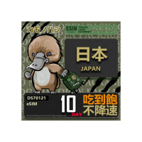 【鴨嘴獸 旅遊網卡】日本eSIM 10日吃到飽 高流量網卡(日本上網卡 免換卡 高流量上網卡)