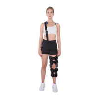 Aluminium Alloy Orthopedic Knee Brace Medical Post-Op Knee Support Orthopedic Angle Adjustable Rom Neoprene Hinged Knee Brace